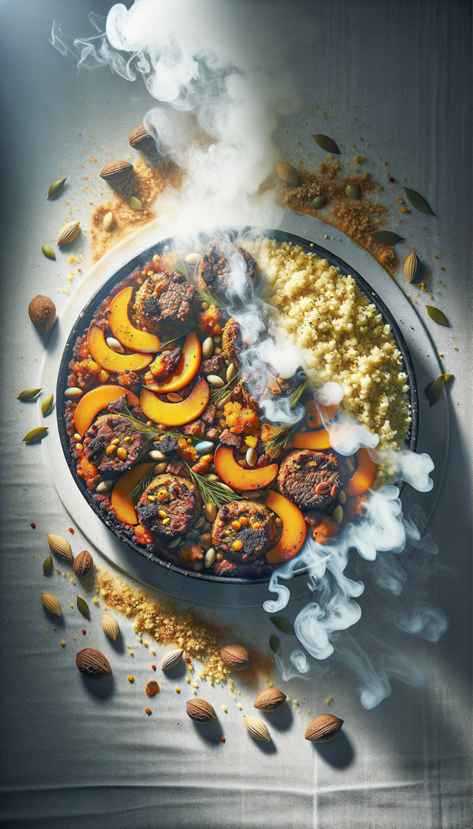 Recipe picture of Kangaroo Bobotie with Wattleseed Couscous