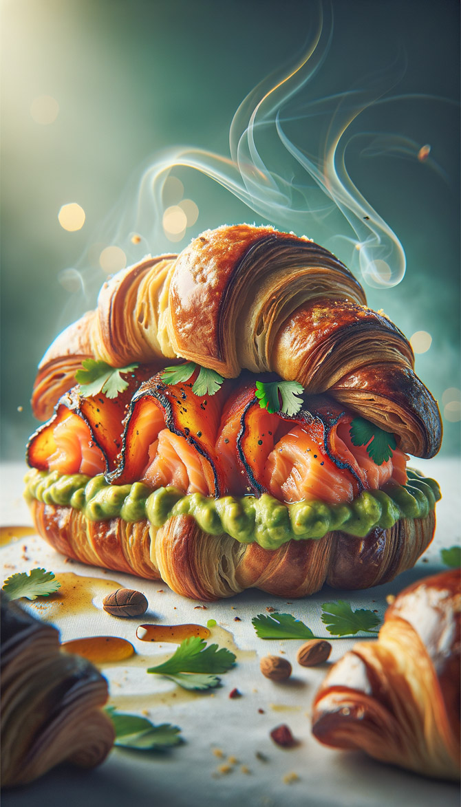 Recipe picture of Maple Curry Salmon Croissants