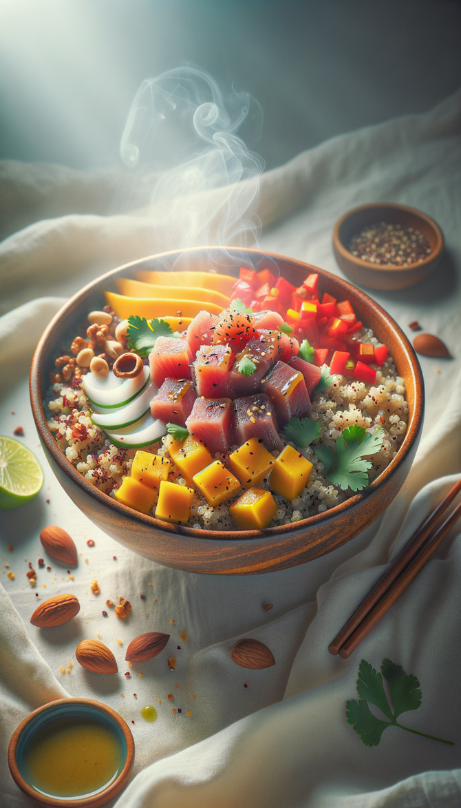 Recipe picture of Tropical Fusion Acai Tuna Poke Bowl