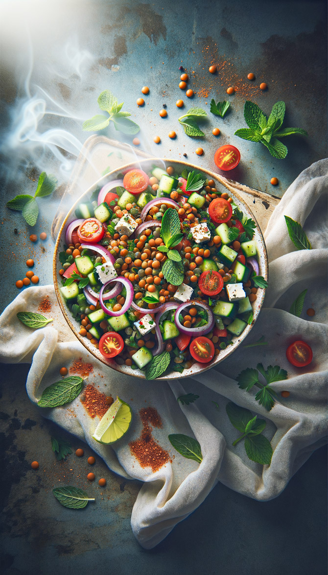 Recipe picture of Turkish-Bangladeshi Fusion Lentil Salad