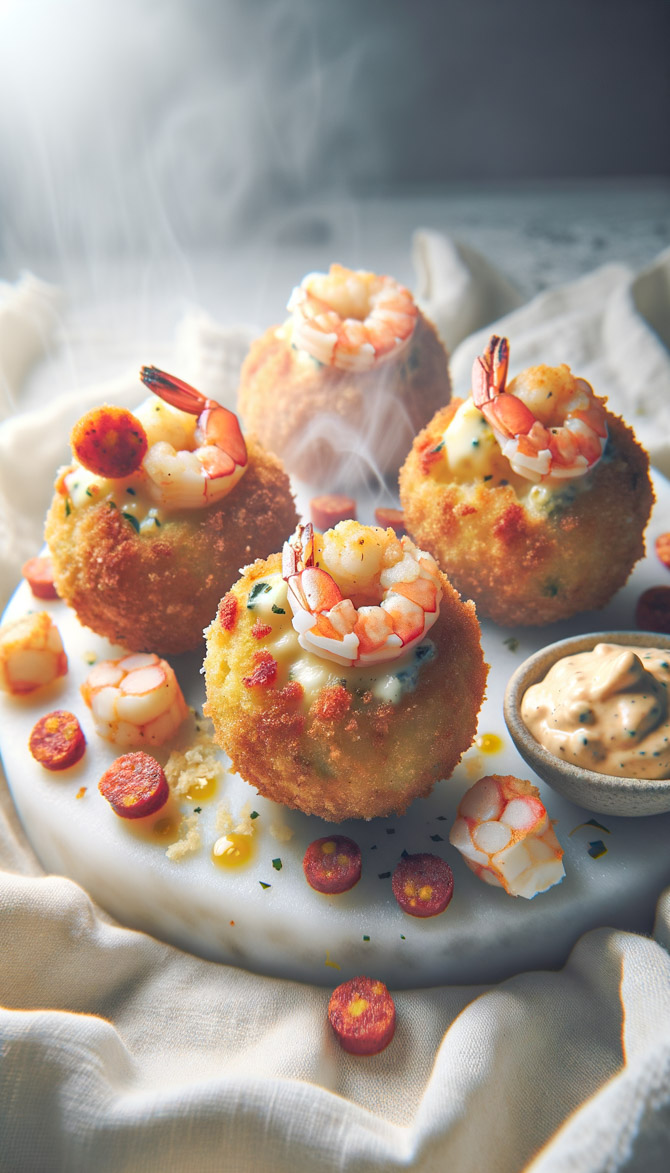 Recipe picture of West Coast Seafood Croquetas with Spanish Chorizo Aioli